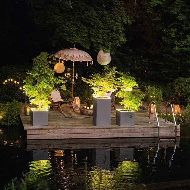 Hovedbilde Canto Stone 40 High LED, Lechuza Blomsterpotte